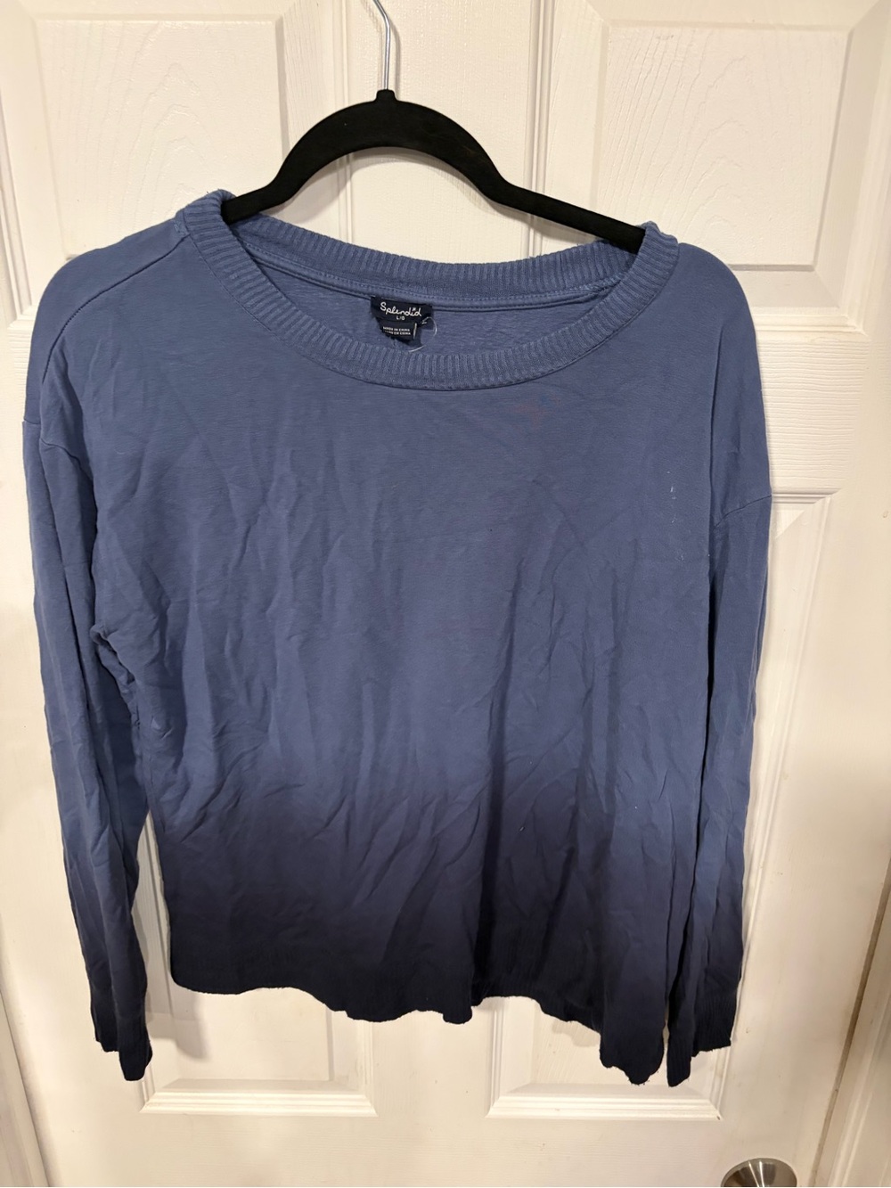 Splendid Dusty Blue Crewneck Long-Sleeve Sweater